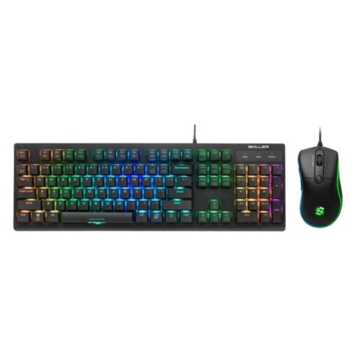 TECLADO Y MOUSE GAMING RGB SHARKOON SGB30 ALÃMBRICO USB INGLÃS 4044951033485