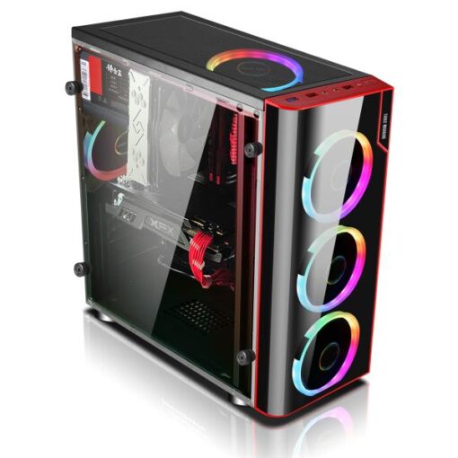 CASE GAMING RGB EAGLE WARRIOR CG06Z3RA001C MID TOWER VENTILADORES 3 DE 120MM CON VIDRIO LATERAL Y PANEL ACRÃLICO FRONTAL