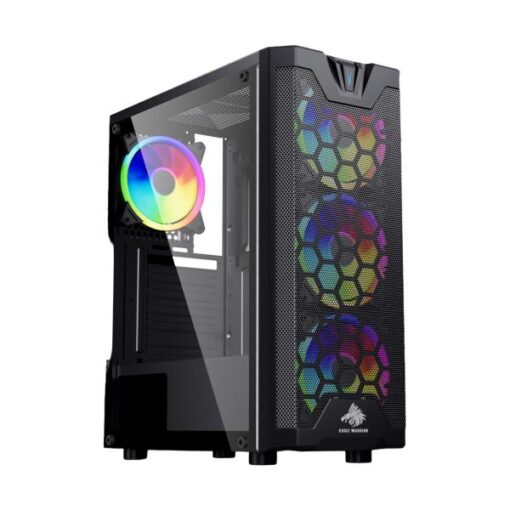 CASE GAMING RGB EAGLE WARRIOR CG12AARA001C MID TOWER VENTILADORES 3 DE 120MM CON VIDRIO LATERAL Y MALLA FRONTAL