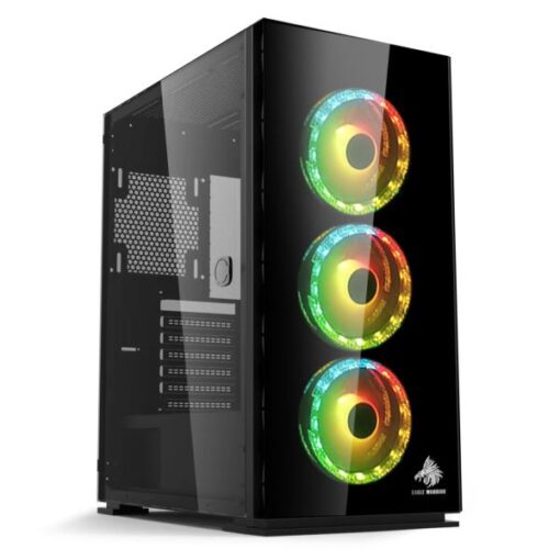 CASE GAMING RGB EAGLE WARRIOR MID TOWER VENTILADORES 3 DE 120MM CON VIDRIO LATERAL Y FRONTAL