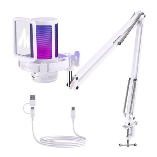 MICROFONO RGB MAONO DGM20S WHITE USB Y USB-C CON SOPORTE