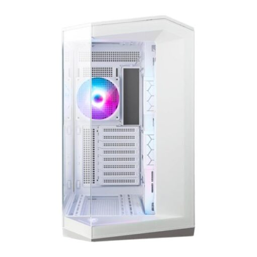 CASE RGB MSI MAG PANO 100R PZ WHITE TORRE MEDIA VIDRIO TEMPLADO 3 ABANICOS LATERALES Y 1 ABANICO TRASERO 306-7G26W22-HH9