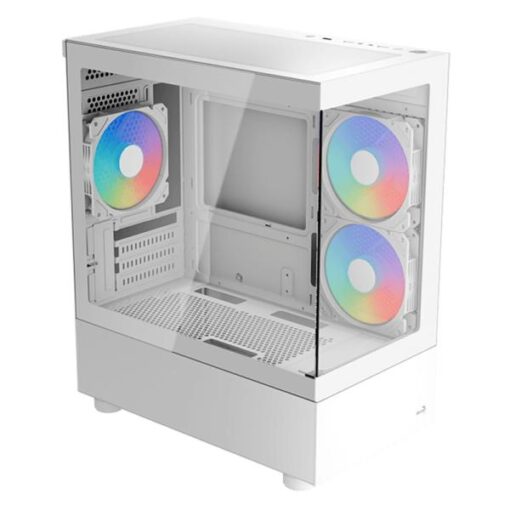 CASE RGB AEROCOOL VIEWPORT MINI-G-WT-V2 TORRE PEQUEÃA VIDRIO FRONTAL Y LATERAL 2 ABANICOS LATERALES Y 1 ABANICO TRASERO ACCM-ES09133.21