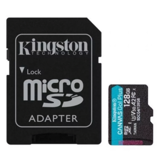 MEMORIA MICRO SD 128GB KINGSTON SDCG4/128GB CLASE 10 UHS-I V30 200 MB/S / 100 MB/S PARA DRONES Y CAMARAS DEPORTIVAS