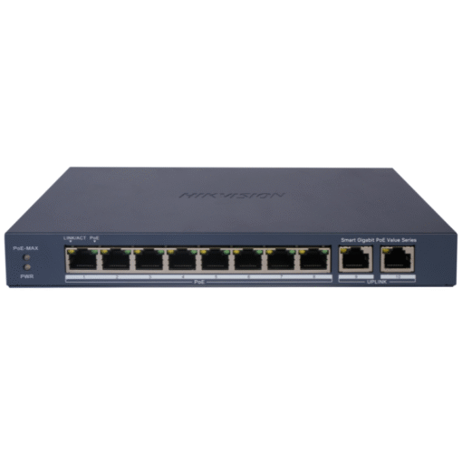 SWITCH HIKVISION DS-3E1510P-EI/M(O-STD) (E) 10 PUERTOS (8 GIGABIT POE + 2 GIGABIT RJ45) 1 GBPS SMART MANAGED