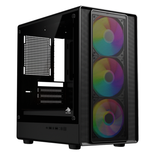 CASE EAGLE WARRIOR CG05AMRA001C TORRE PEQUEÃA CON 3 ABANICOS CON VIDRIO LATERAL