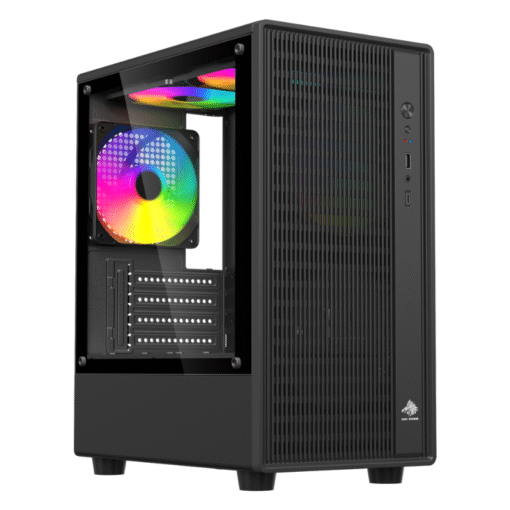 CASE EAGLE WARRIOR CG02ANRA002C TORRE PEQUEÃA CON 3 ABANICOS PANEL DE VIDRIO LATERAL