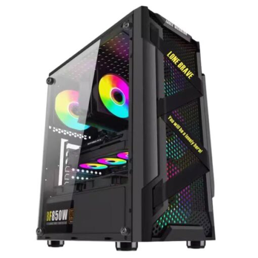 CASE RGB EAGLE WARRIOR CG08Q3RA003C VENTILADORES 3 DE 120MM VIDRIO LATERAL Y MALLA CON FUENTE DE PODER FCF2S7W5006C